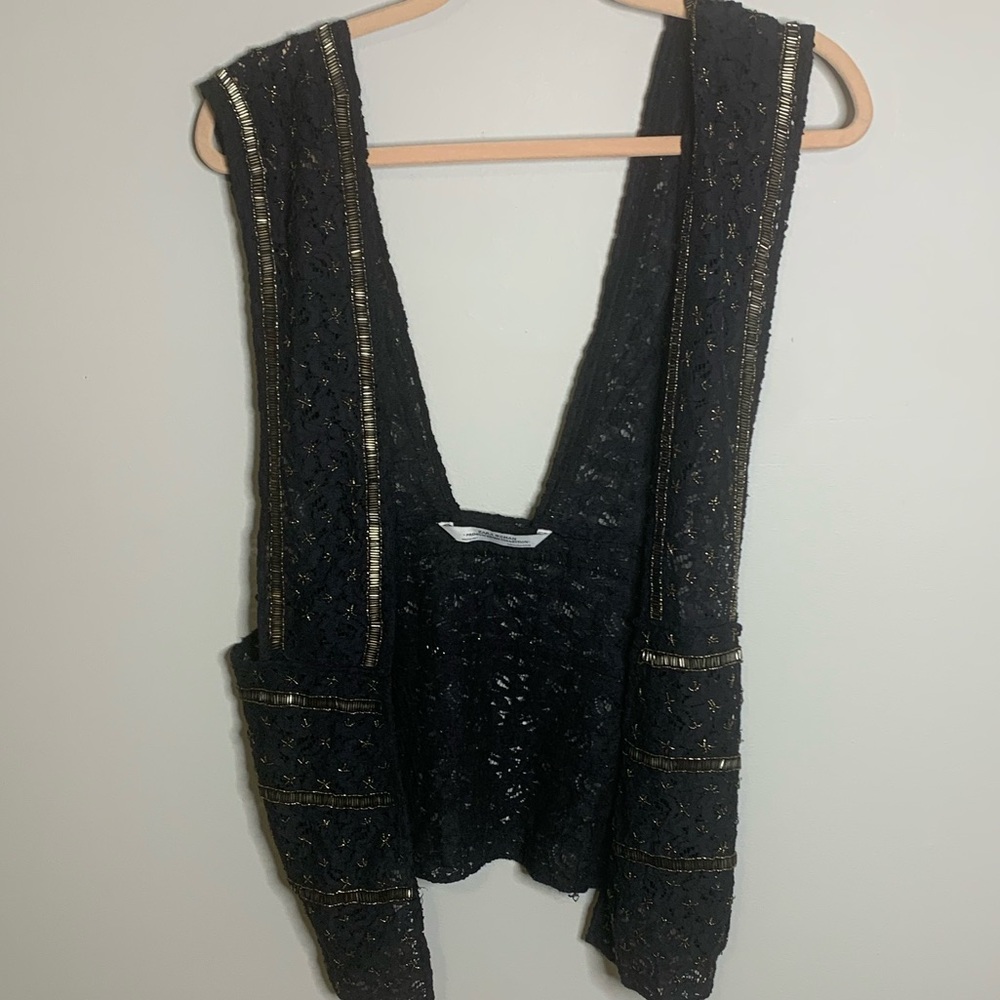 Zara Black Beaded Vest